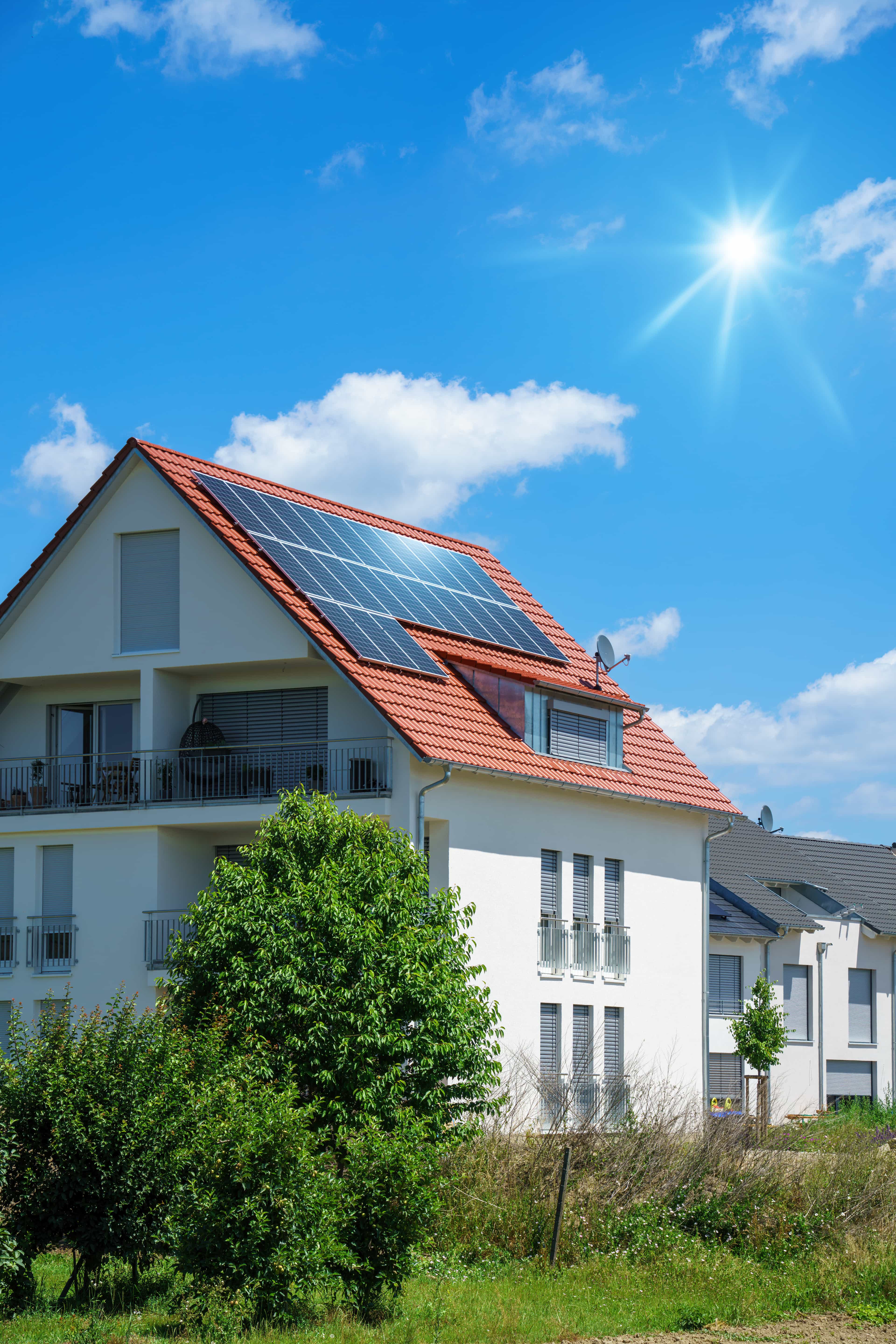 Home with solar panels