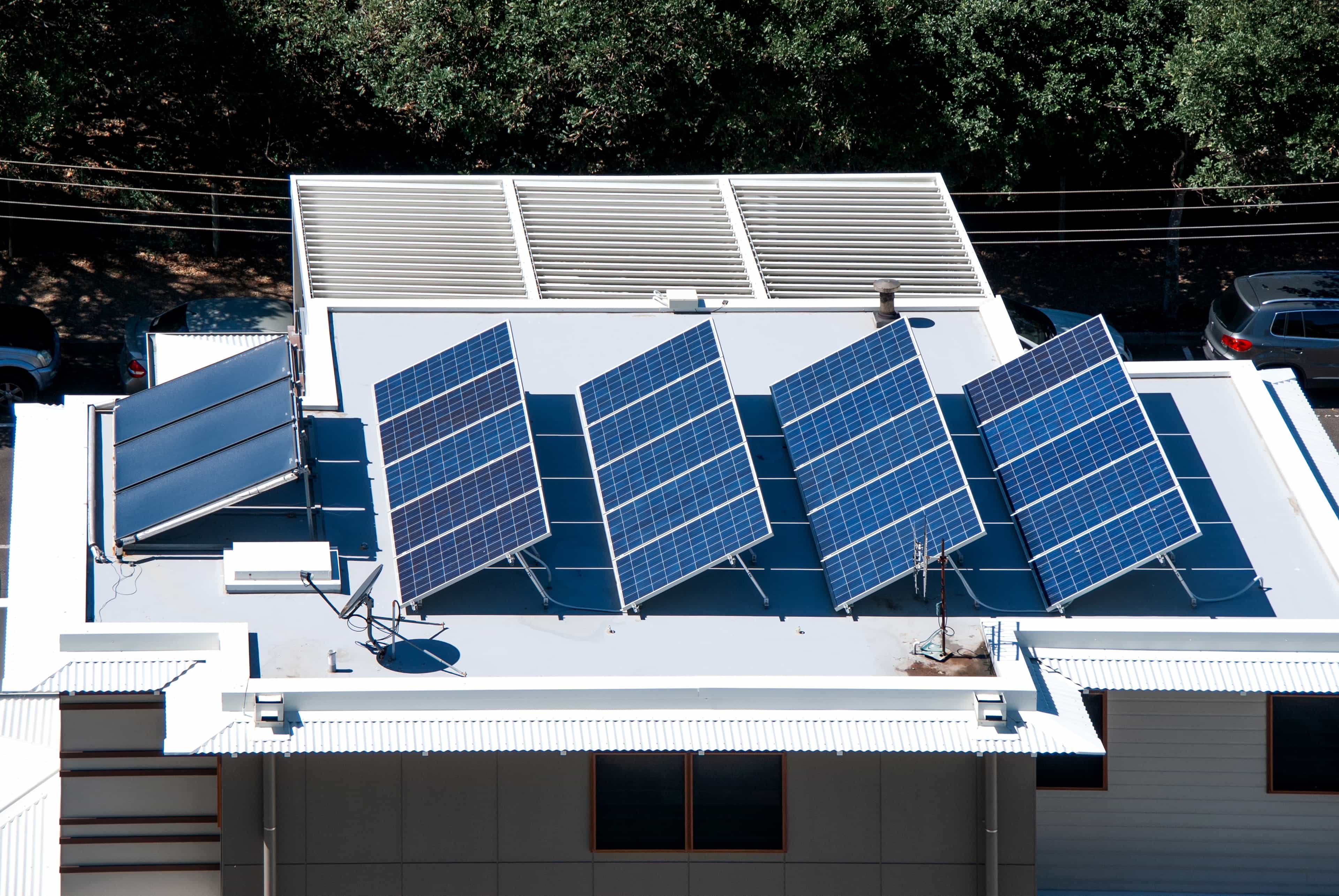 Solar panels on the roof of a house